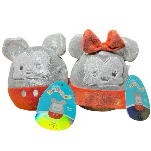 🧸 2/$18 Disney 100 Mickey & Minnie Squishmallow Set with Tags - Picture 1 of 11